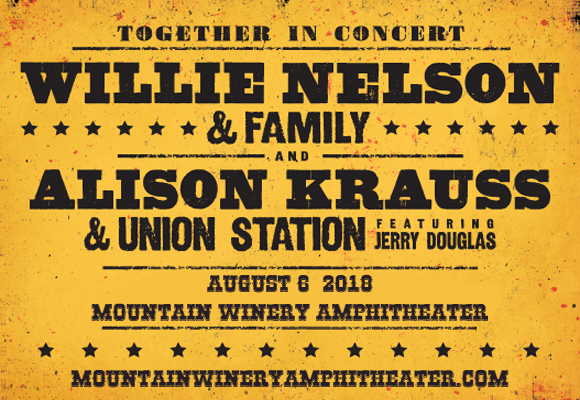 Willie Nelson & Alison Krauss at Mountain Winery Amphitheater